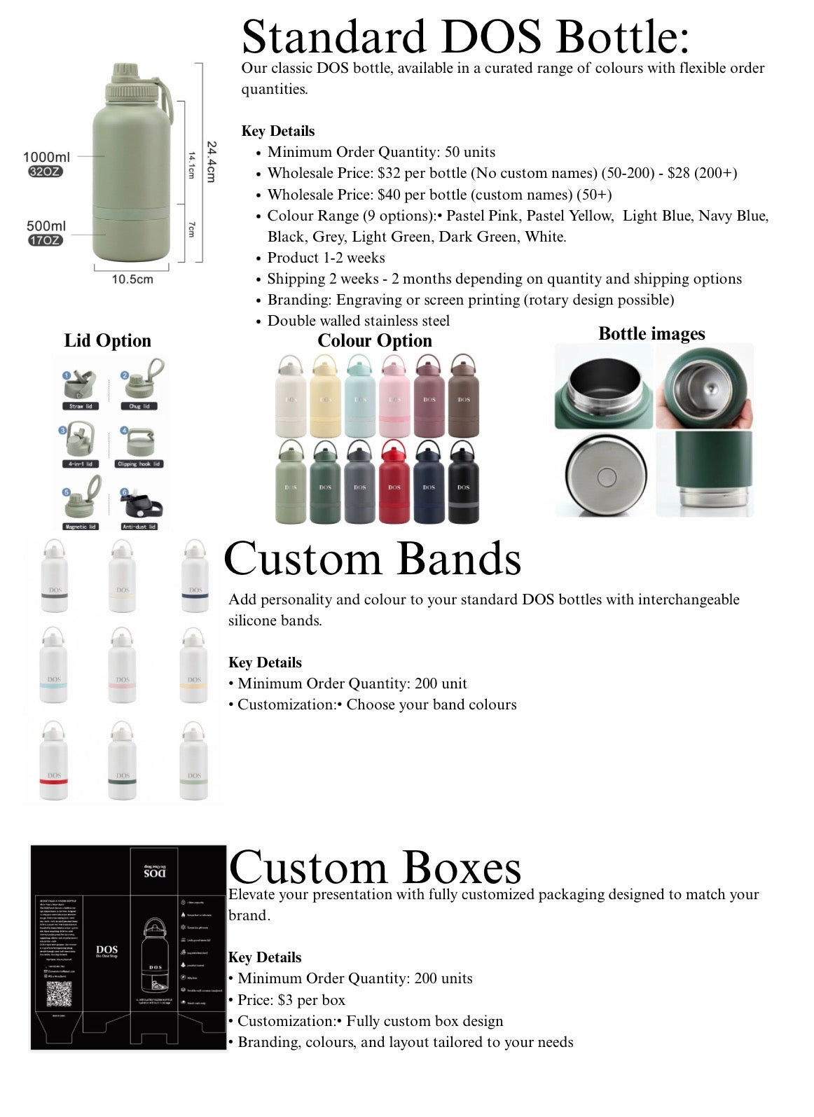 DOS Custom Wholesale Water Bottles
