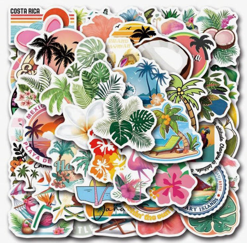 Coastal beach sticker pack for water bottles
